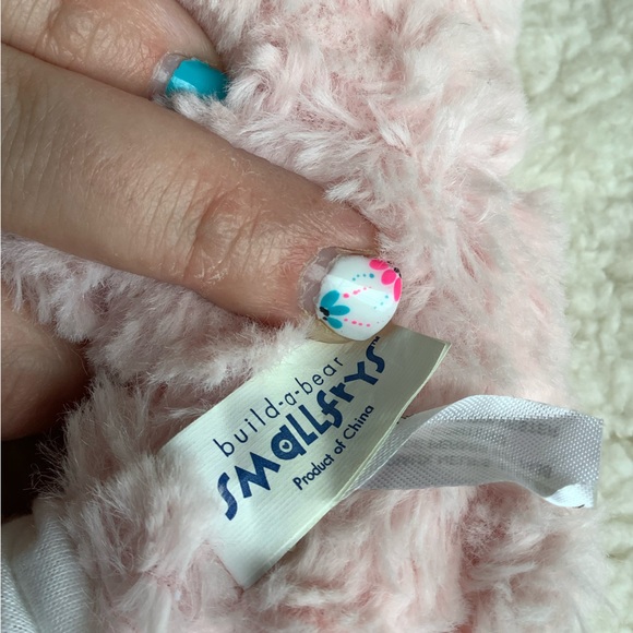 Build A Bear Pink Heart Foot Bear Stuffed Animal - Picture 5 of 5